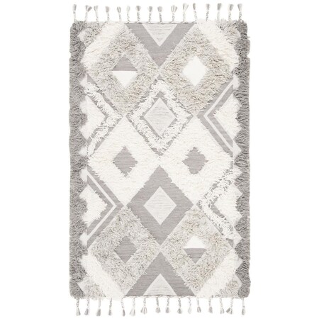 Safavieh Kenya Bohemian Rectangle Hand Knotted RugsGrey & Ivory 8 x 10 ft. KNY607F-8